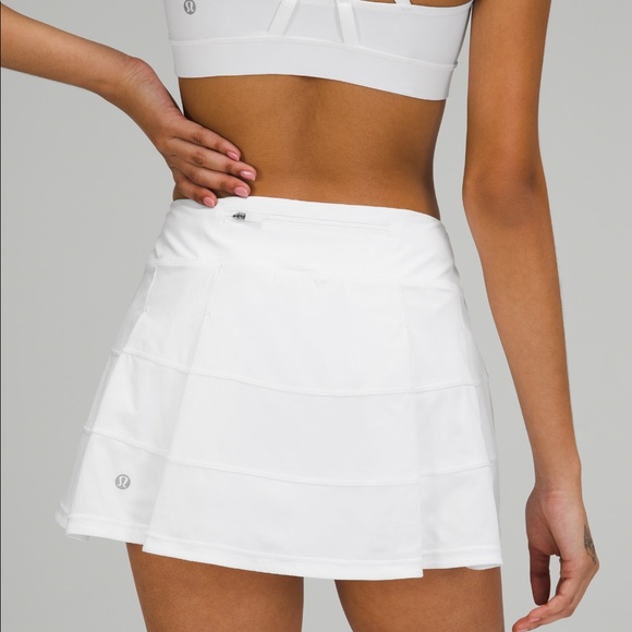 NWT Lululemon Pace Rival Mid Rise TENNIS Skirt Golf WHITE 4 regular length - Picture 2 of 9